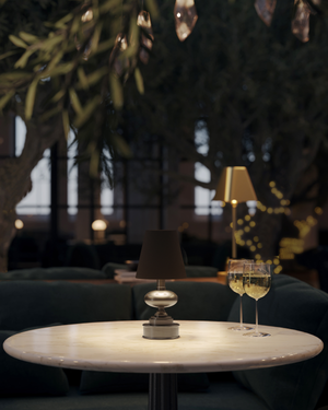Galavant Nickel Cordless Table Lamp