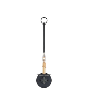 Saxon Single-Light Black Wall Sconce