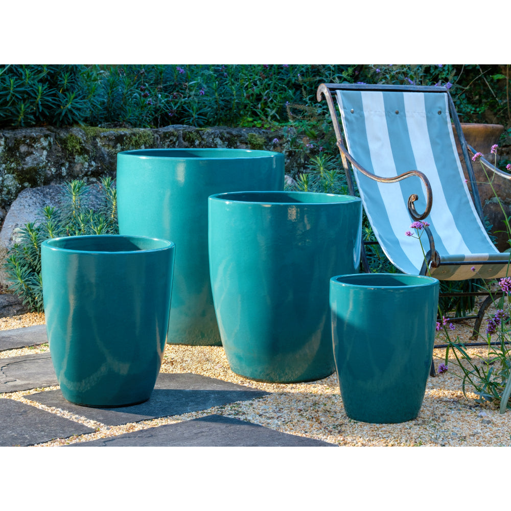 Perla Agave Glazed Bullet Planters - Set of 4