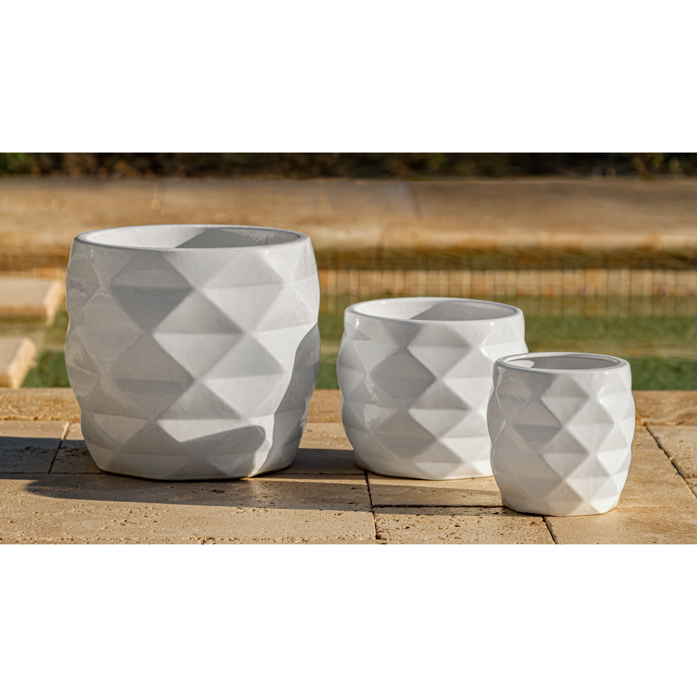 Coco Glazed Terra Cotta Origami Planters - Set of 3