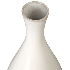 27 in. Round Moon White Ceramic Bottle Vase