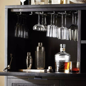 Caprice Bar Cabinet - Black Wash Mango