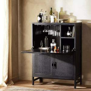 Caprice Bar Cabinet - Black Wash Mango