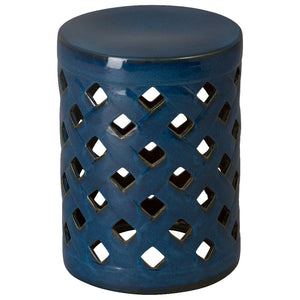 Criss Cross Garden Stool - Blue