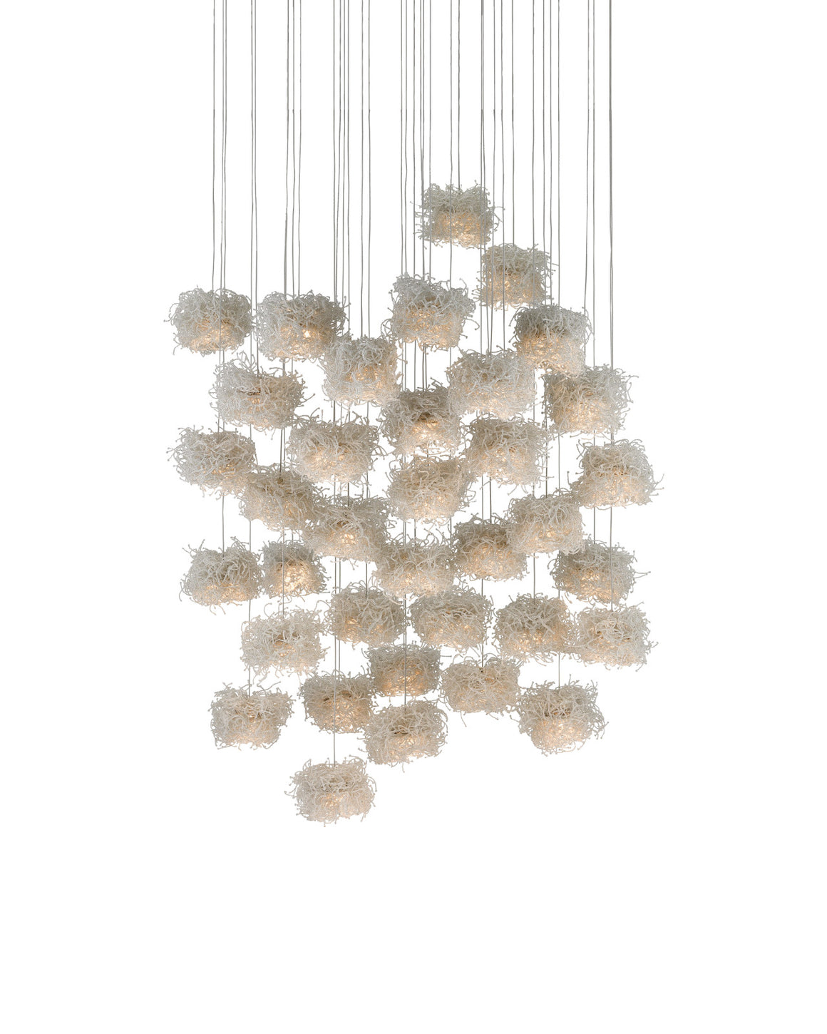 Birds Nest 36-Light Round Multi-Drop Pendant