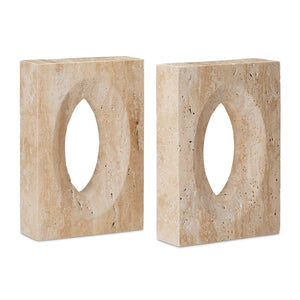 Demi Travertine Bookends Set of 2