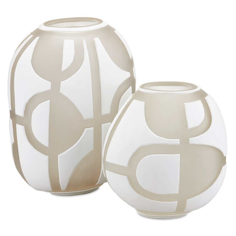 Art Decortif White Vase Set of 2