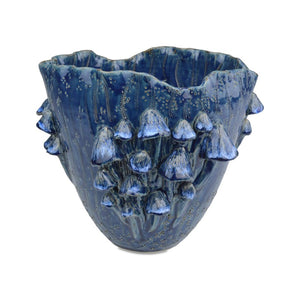 Conical Mushrooms Large Dark Blue Vase