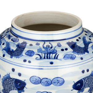 South Sea Blue & White Medium Temple Jar