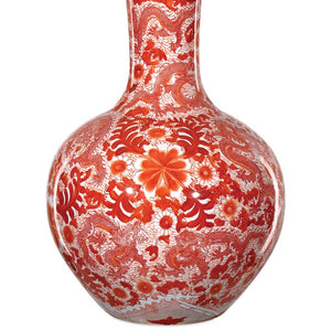 Biarritz Coral Fern Long Neck Vase