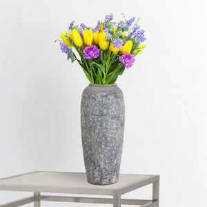 22 in. Tall Ceramic Vase – Reef Blue