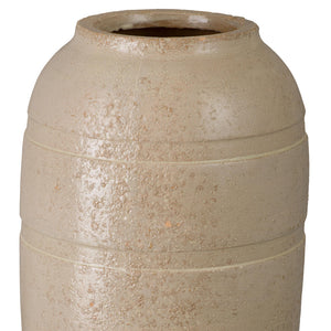 22 in. Tall Ceramic Vase – Distressed White