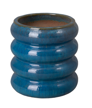 Small Torus Teal Ceramic Planter