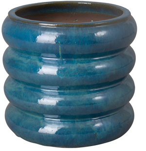 Large Torus Teal Ceramic Planter