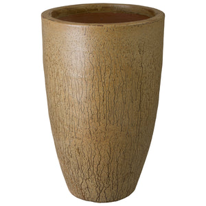 Saul 43 in. Antique Amber Ceramic Planter