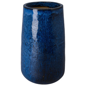 33" Ceramic Cylinder Planter – Blue