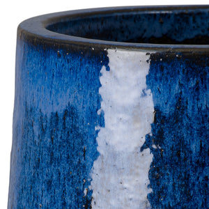 33" Ceramic Cylinder Planter – Blue