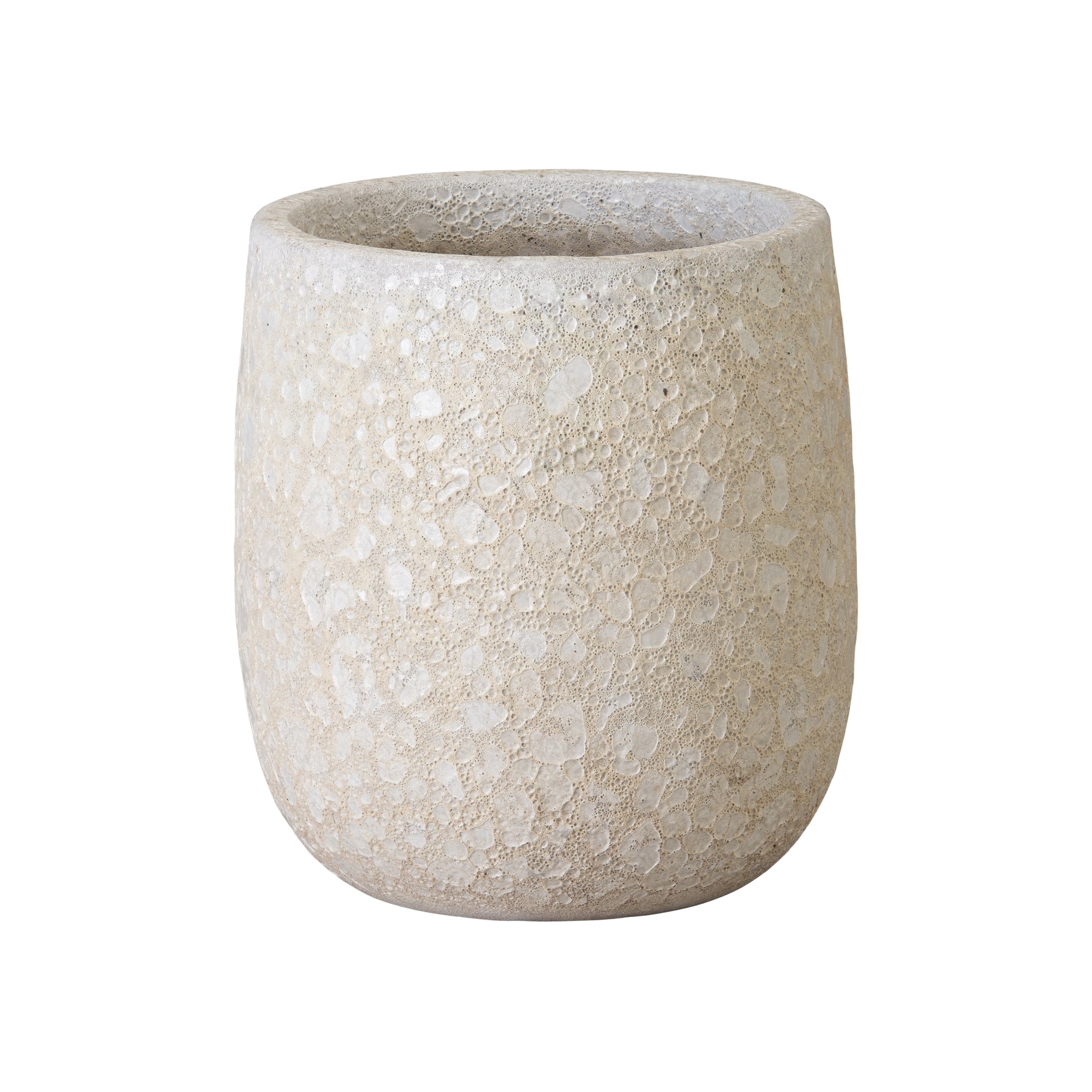 15.5 in. Round Reef White Ceramic Planter