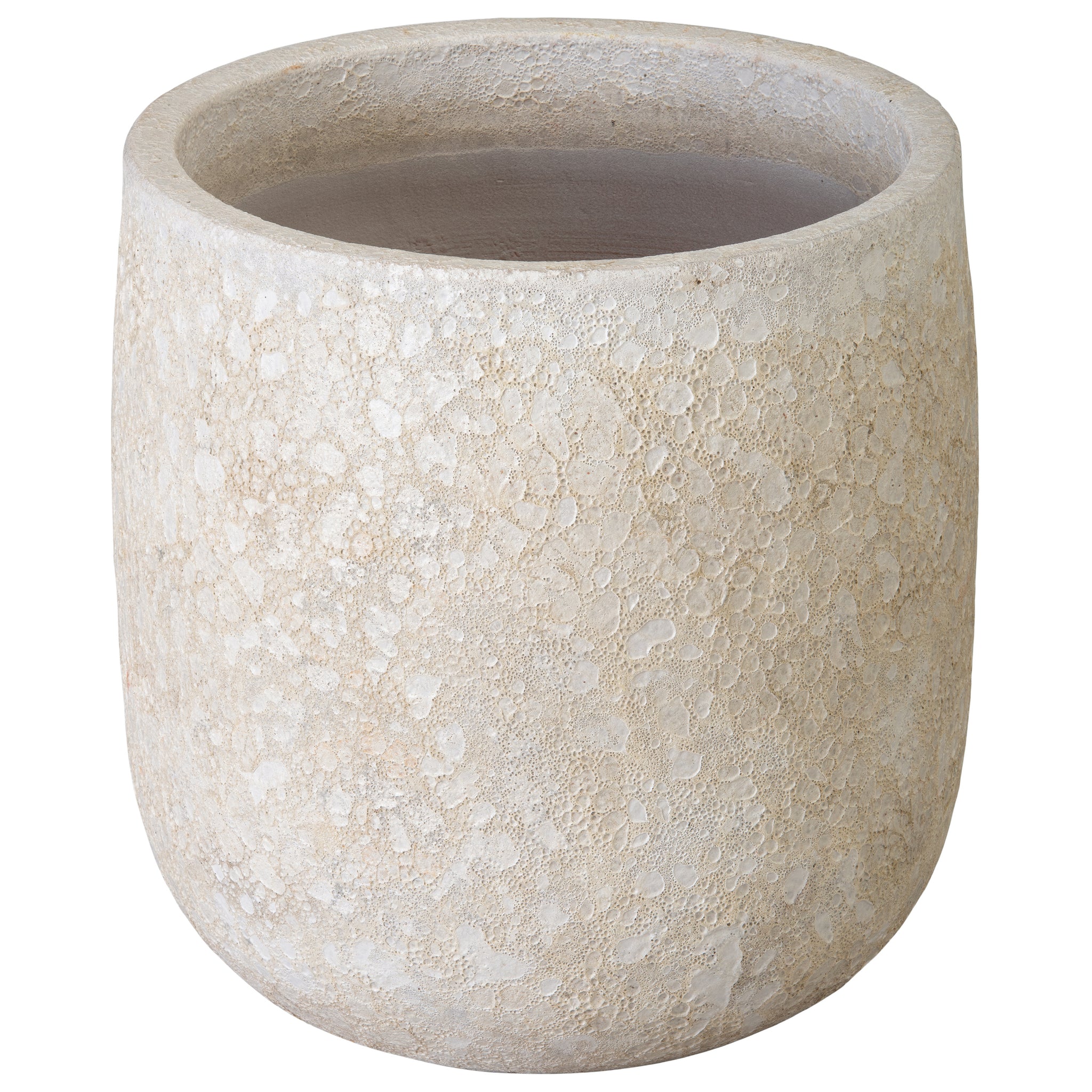 11 in. Round Reef White Ceramic Planter