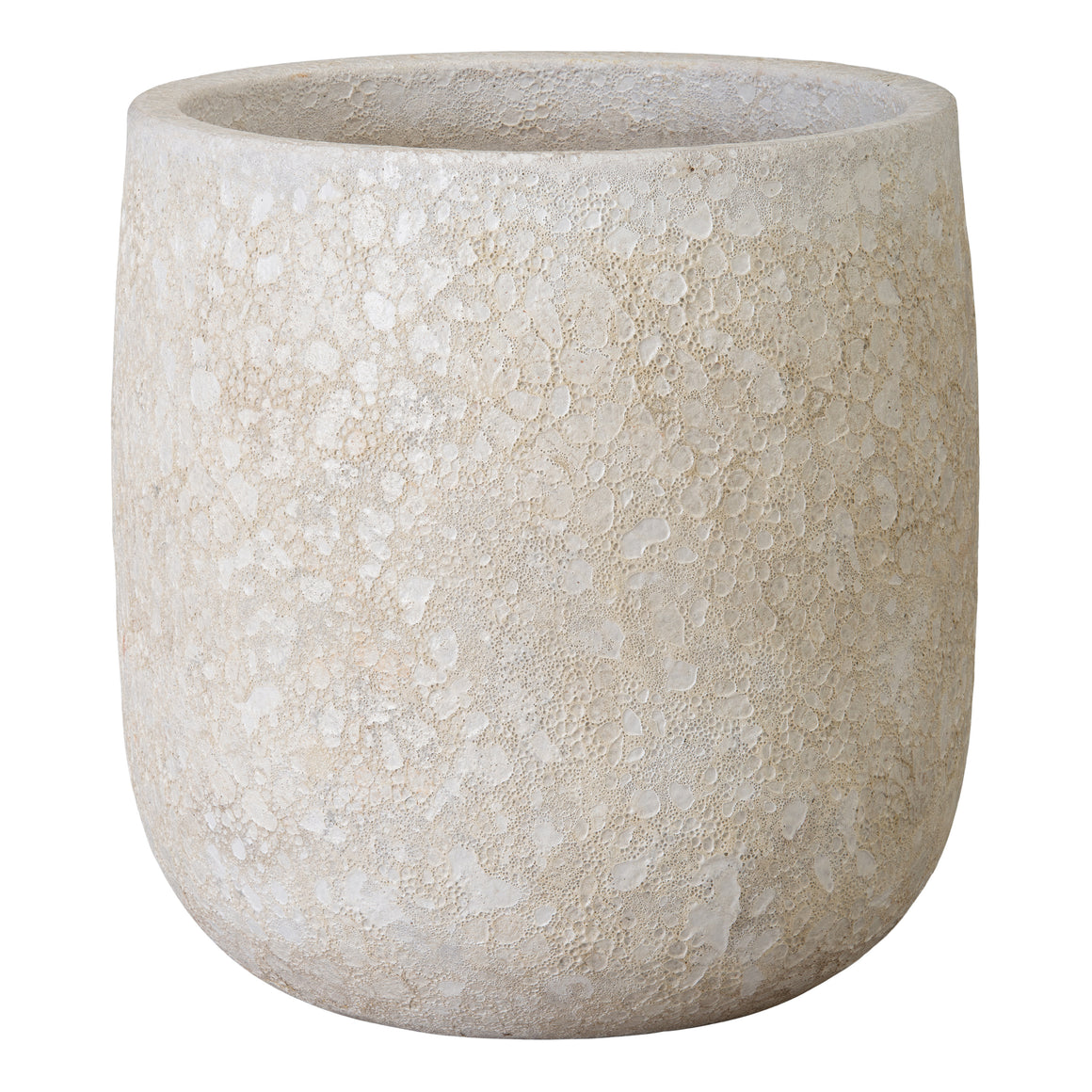21 in. Round Reef White Ceramic Planter