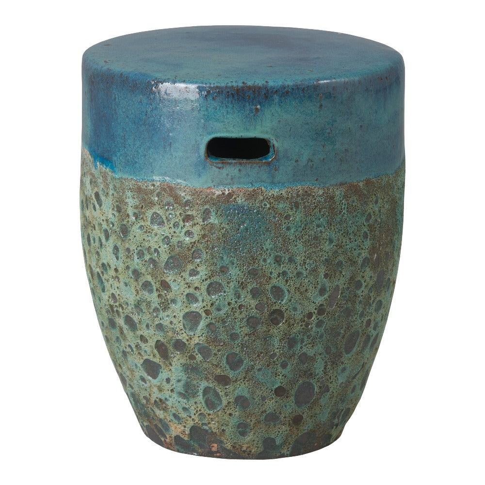 18" Round Ceramic Garden Stool - Reef Teal