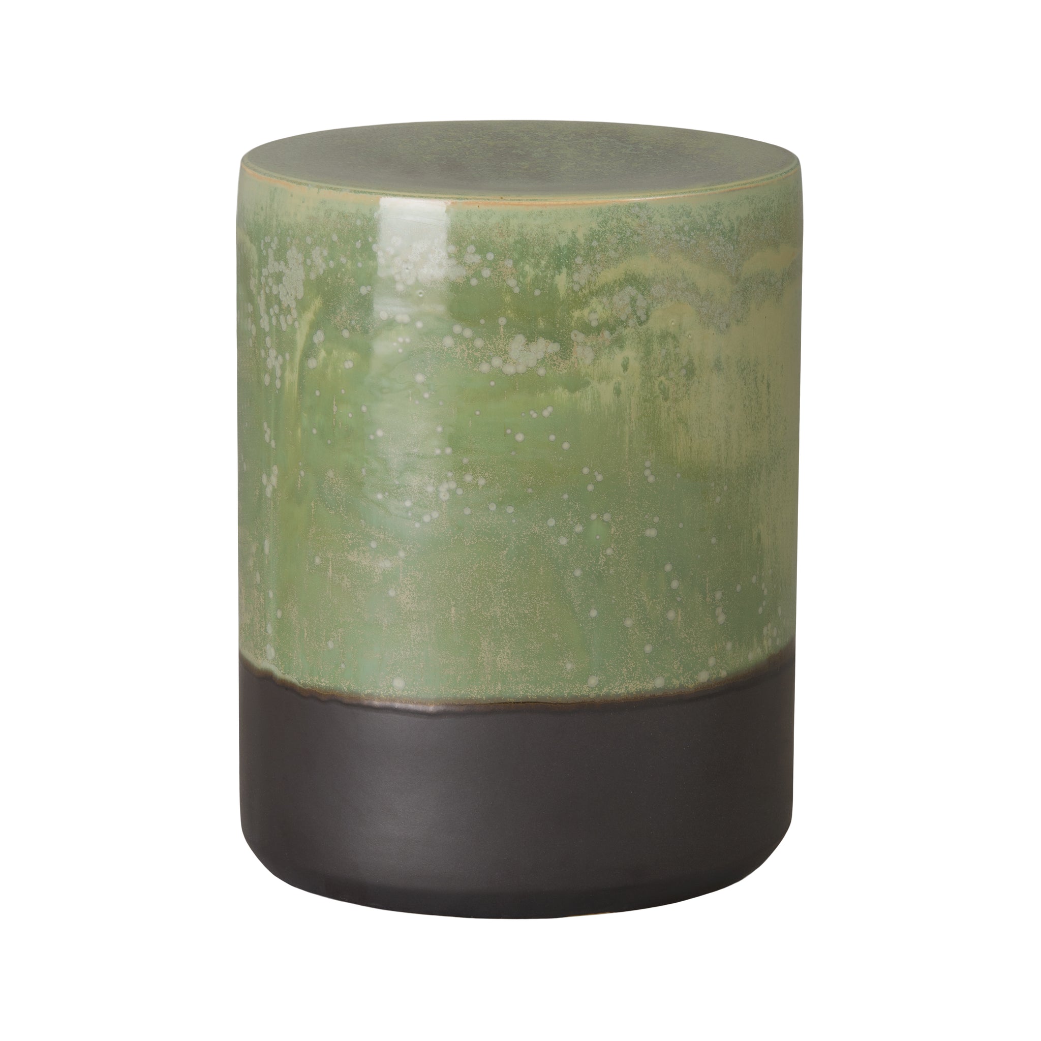 Garden Seat, Green Speckle/Matte Black 13.5X18.5"H