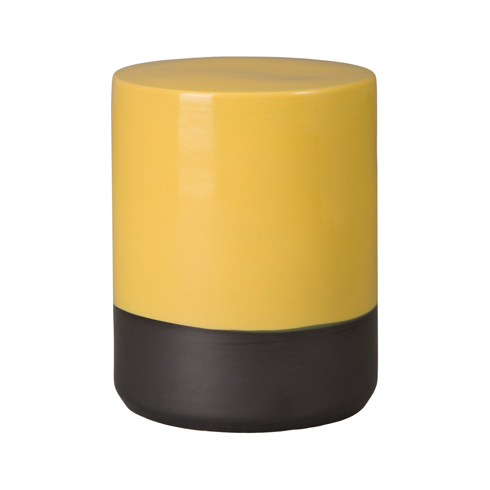 Garden Seat, Mustard Yellow/Matte Black 13.5X18.5"H