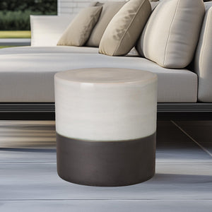 18" Two-Tone Garden Stool - Distressed White