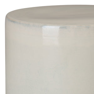 Two-Tone Cylindrical Garden Stool - Distressed White
