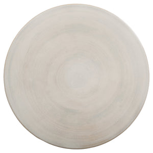Two-Tone Cylindrical Garden Stool - Distressed White