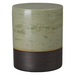 Two-Tone Cylindrical Garden Stool - Green Speckle