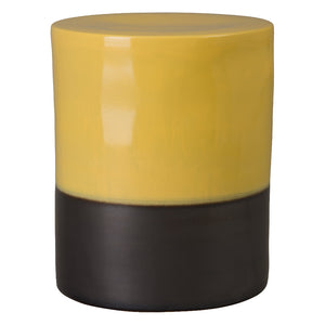 Two-Tone Cylindrical Garden Stool - Mustard Yellow