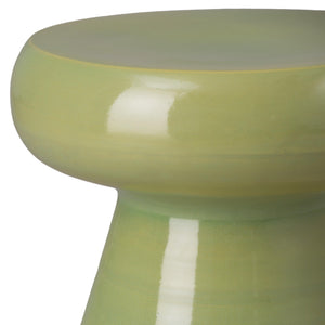 18" Ceramic Mushroom Garden Stool – Lime