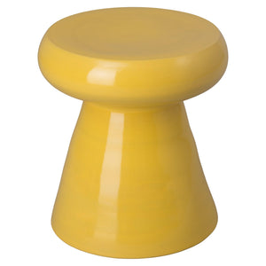 18" Ceramic Mushroom Garden Stool – Mustard Yellow