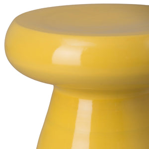 18" Ceramic Mushroom Garden Stool – Mustard Yellow