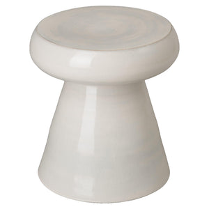 18" Ceramic Mushroom Garden Stool – White