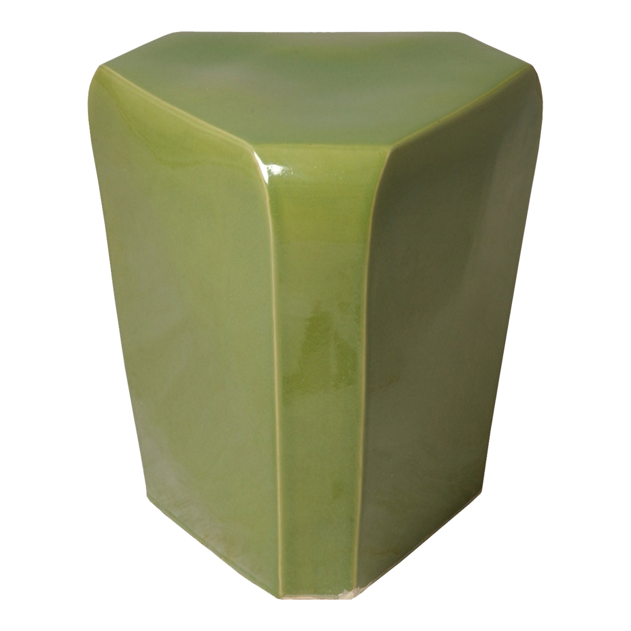 Triangle Stool/Tbl, Celery Green 15X18.5"H
