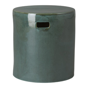 18" Round Ceramic Garden Stool - Green Kelp