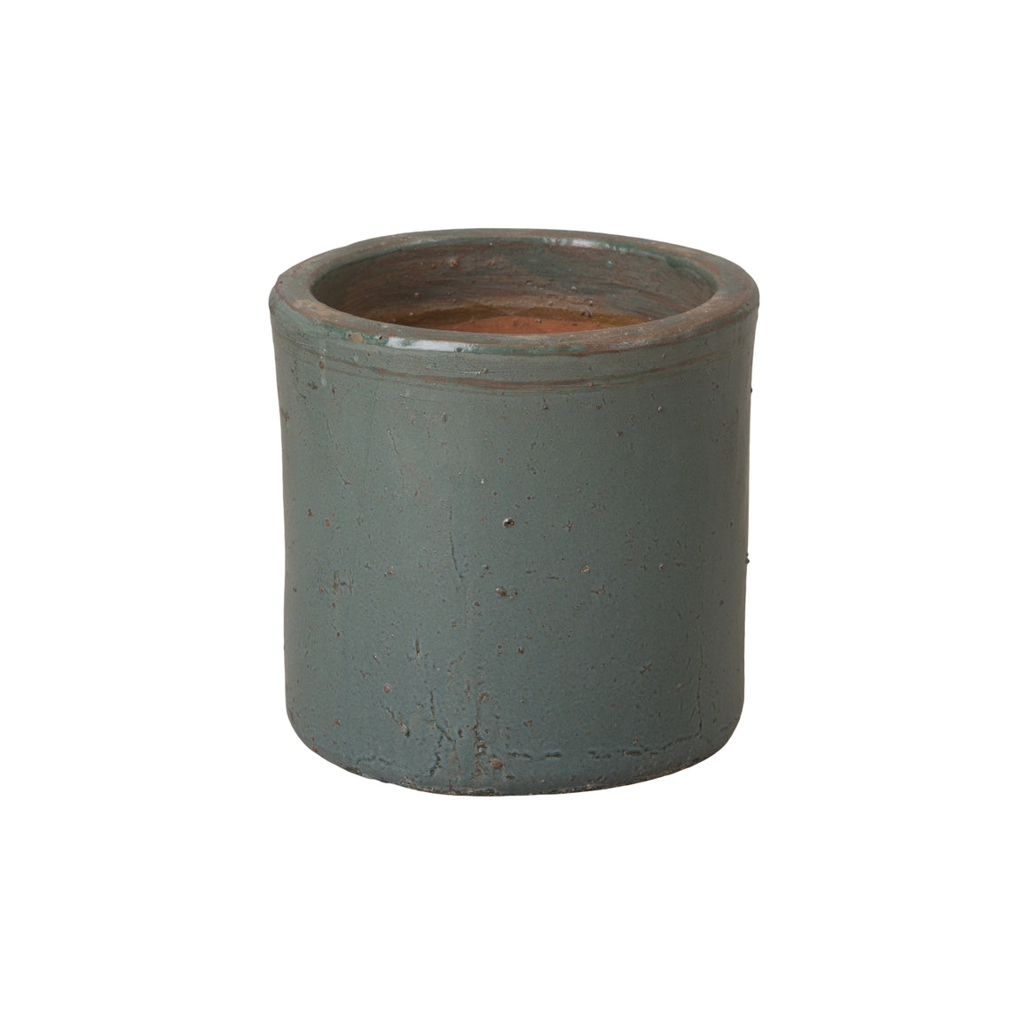 Small Soft Blue Cylinder Ceramic Planter