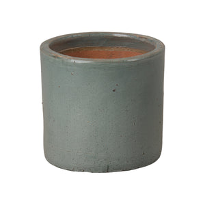 Medium Soft Blue Cylinder Ceramic Planter