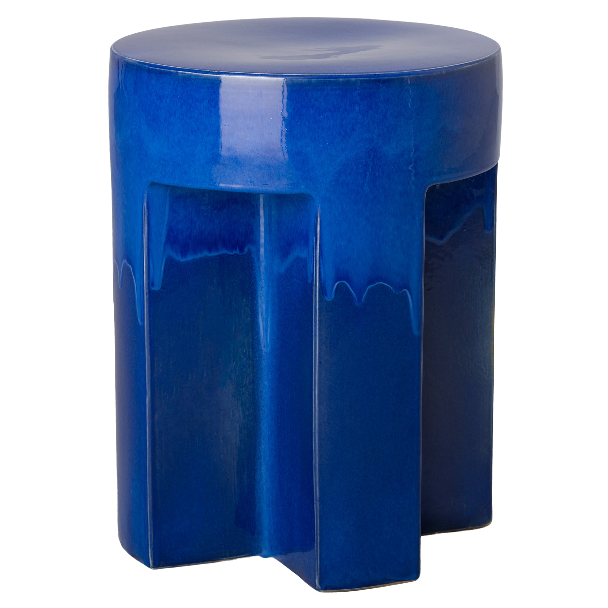 Large Tx Stool/Table, Blue 16.5X21"H