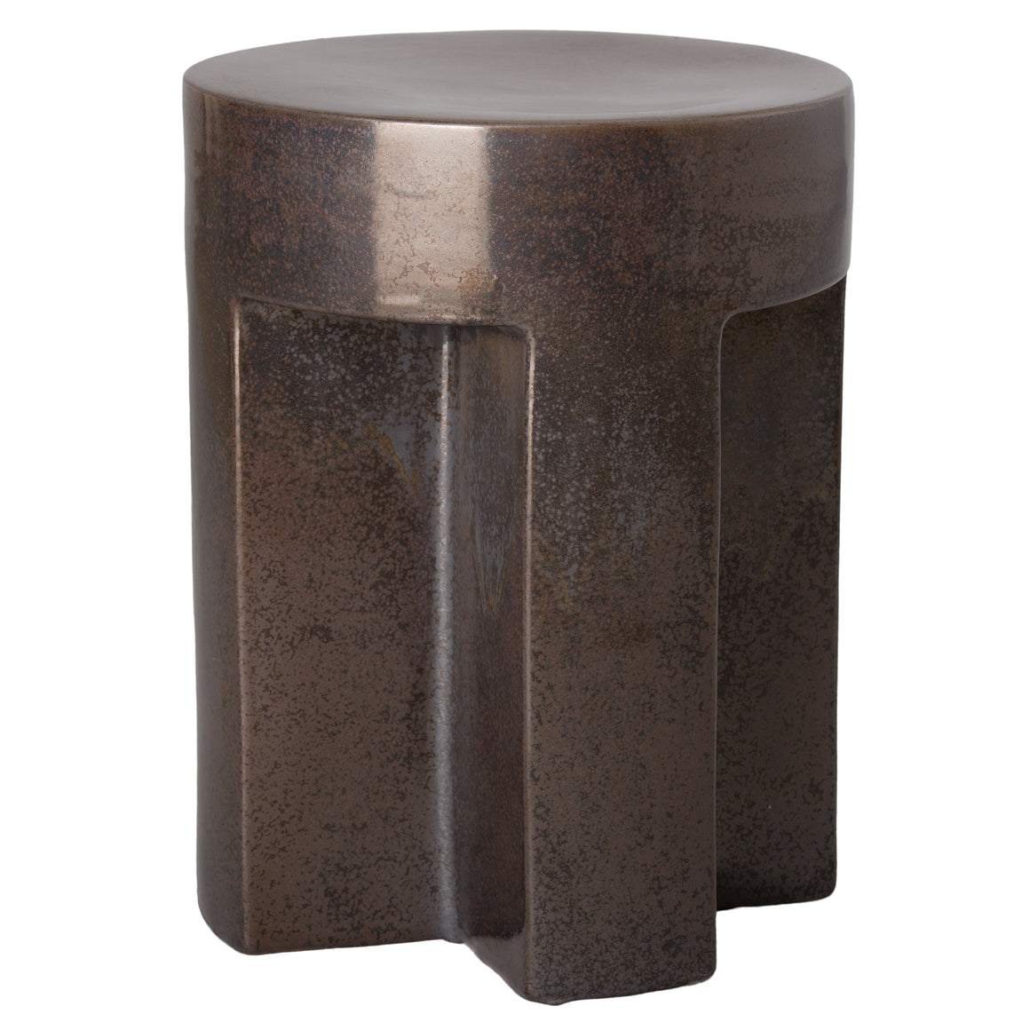 Large Tx Stool/Table, Gunmetal 16.5X21"H