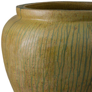 Urge 31.5 in. Antique Drip Ceramic Planter in Yellow Green