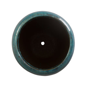 Convex 21 in. Teal Ceramic Planter