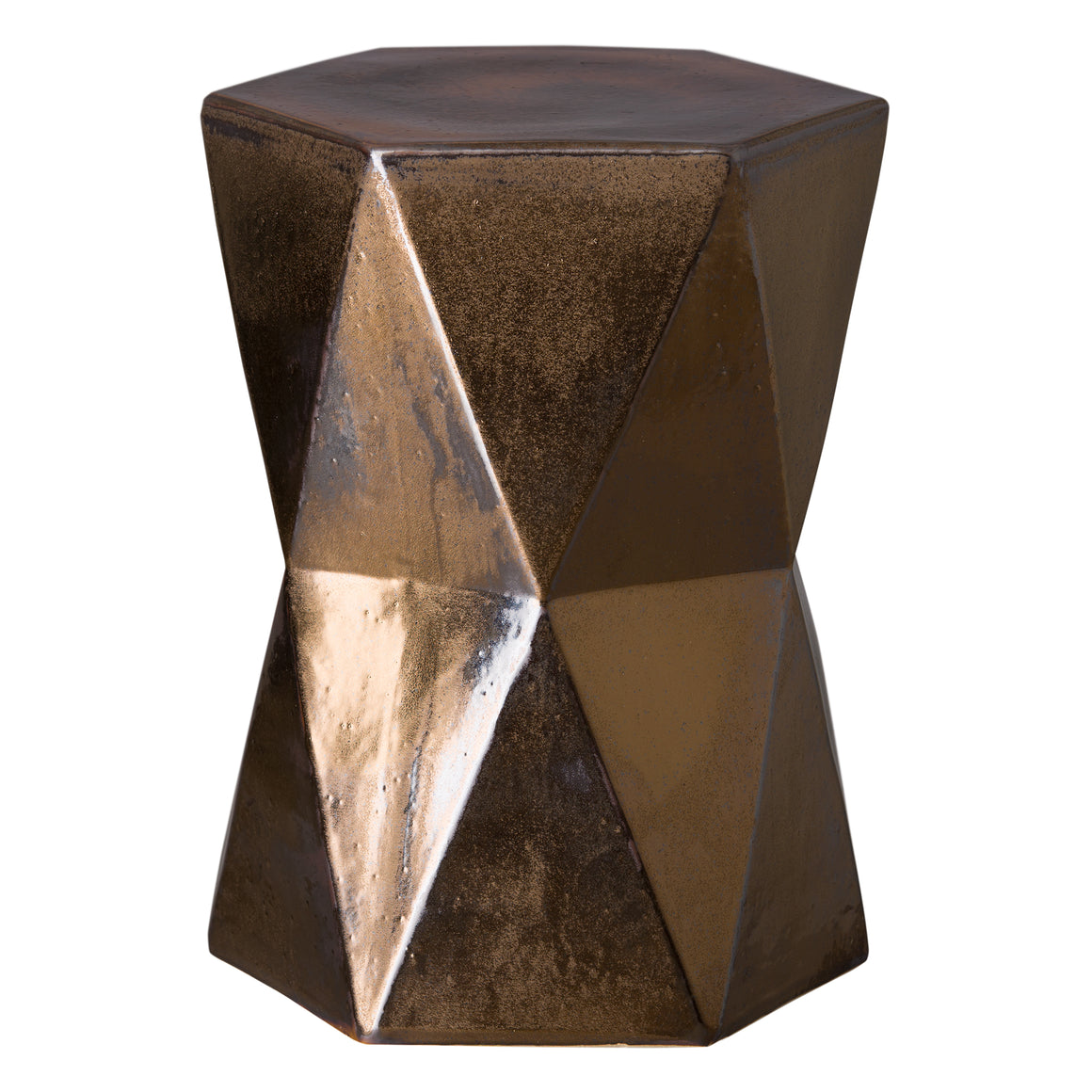 Lg Matrix  Hex Stool, Gold 17X22"H