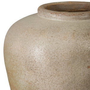 Ceramic Olive Jar – Distressed White