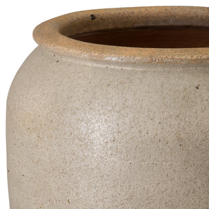 Large Tapered Ceramic Jar – Distressed White