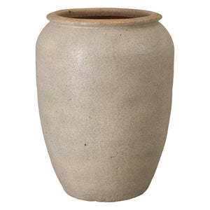 Large Tapered Ceramic Jar – Distressed White