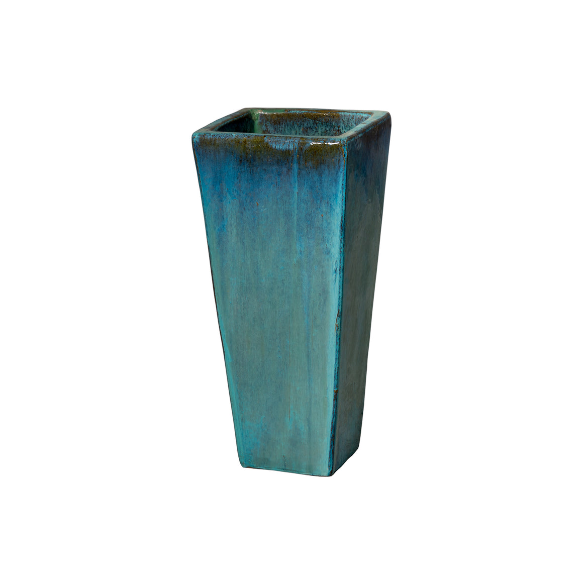 Square Tall Planter, Teal  10X24