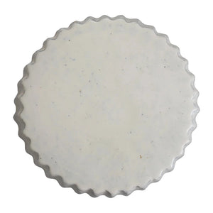 18" Round Pleated Ceramic Garden Stool- White